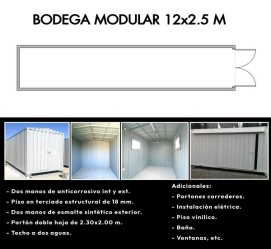 Bodega Modular ≈12m x 2,5m