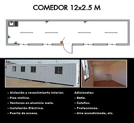 Comedor ≈12m x 2,5m